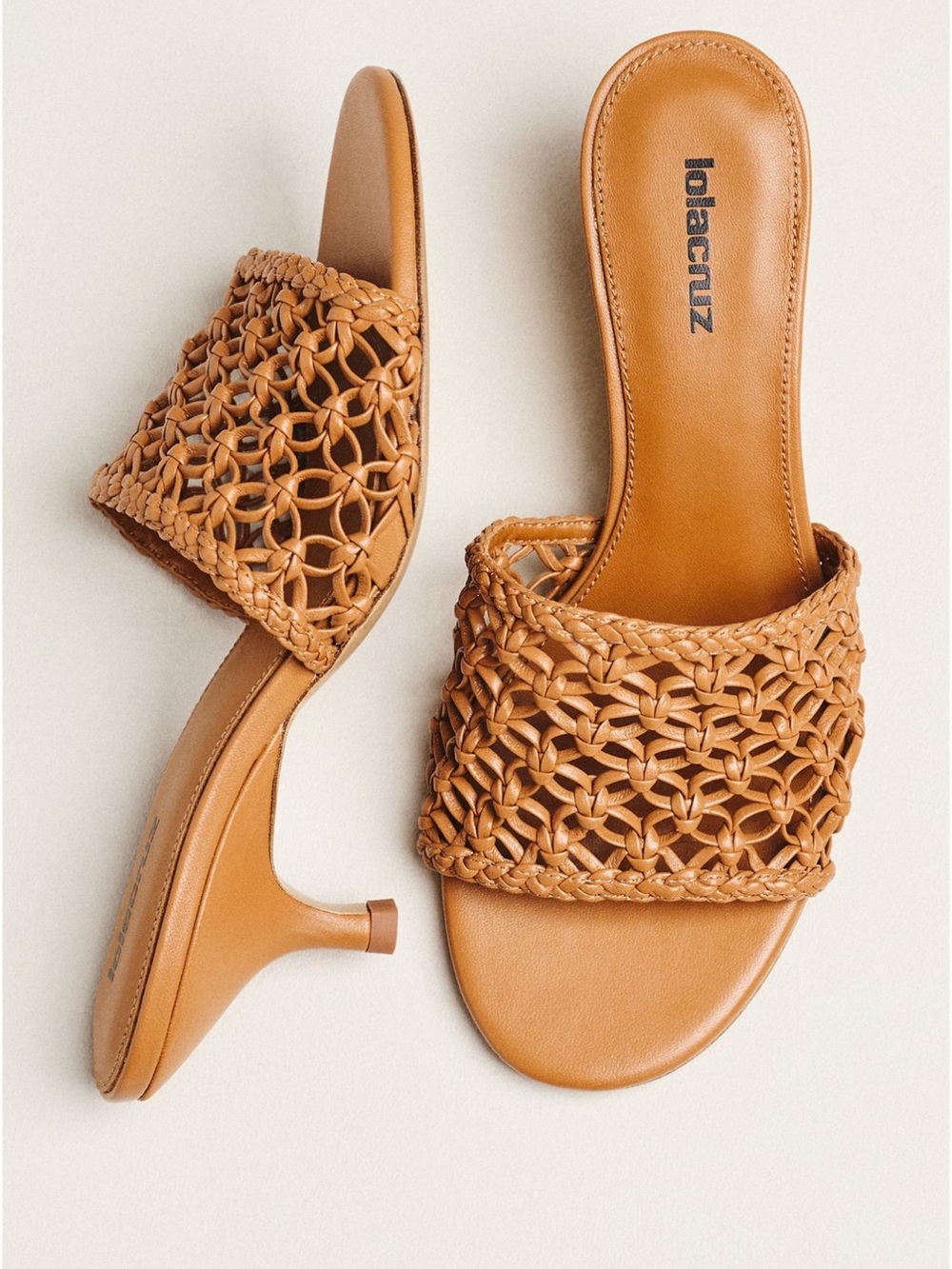 Lola Cruz Anthropologie Woven Heeled Mule Sandals new 37